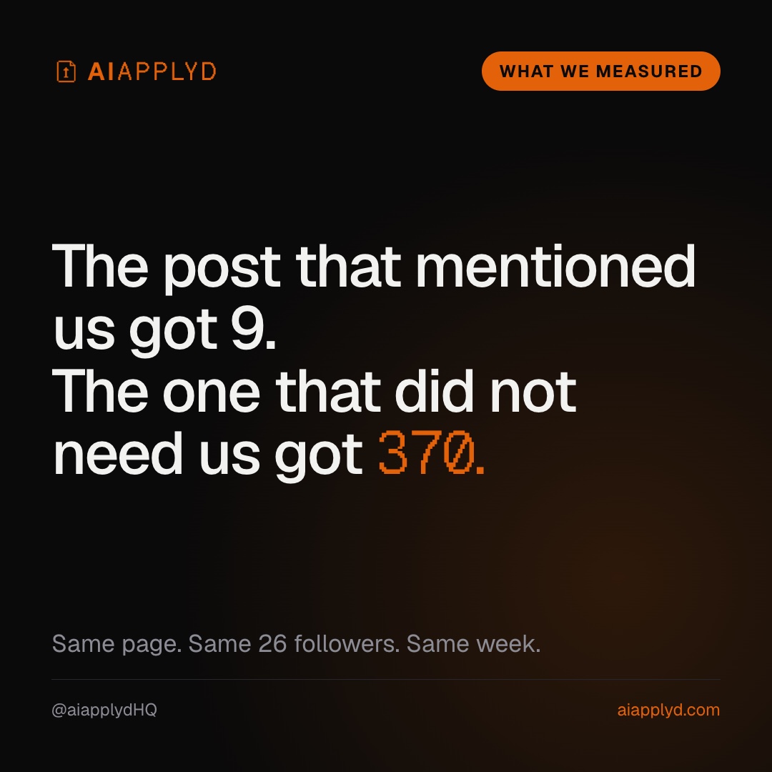 The post that mentioned us got 9. The one that did not need us got 370.