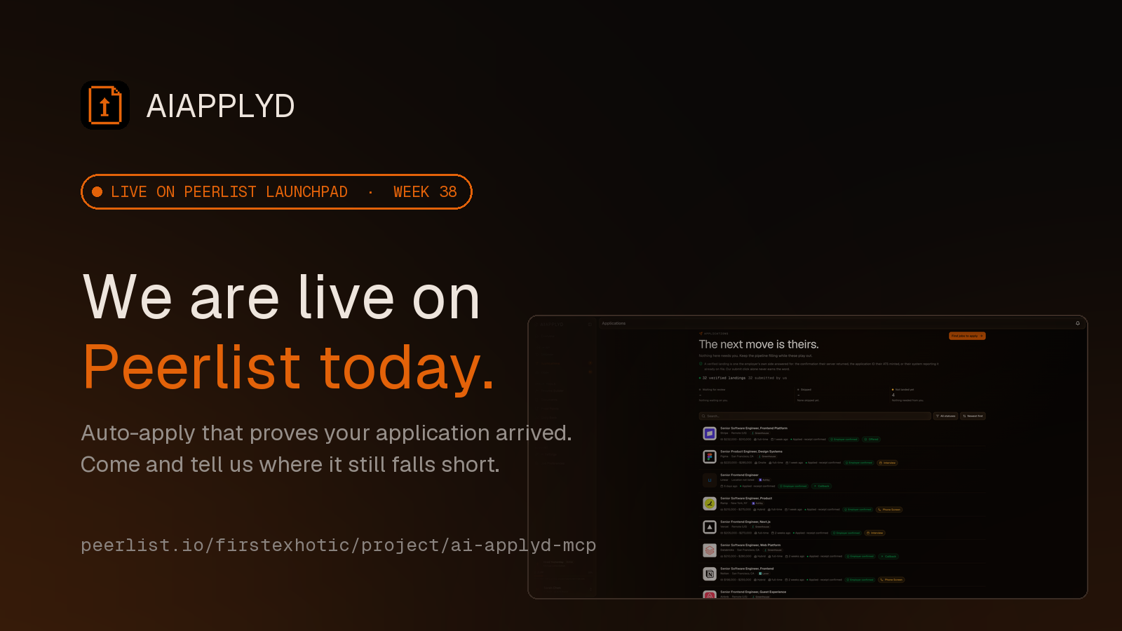 We are live on Peerlist Launchpad today